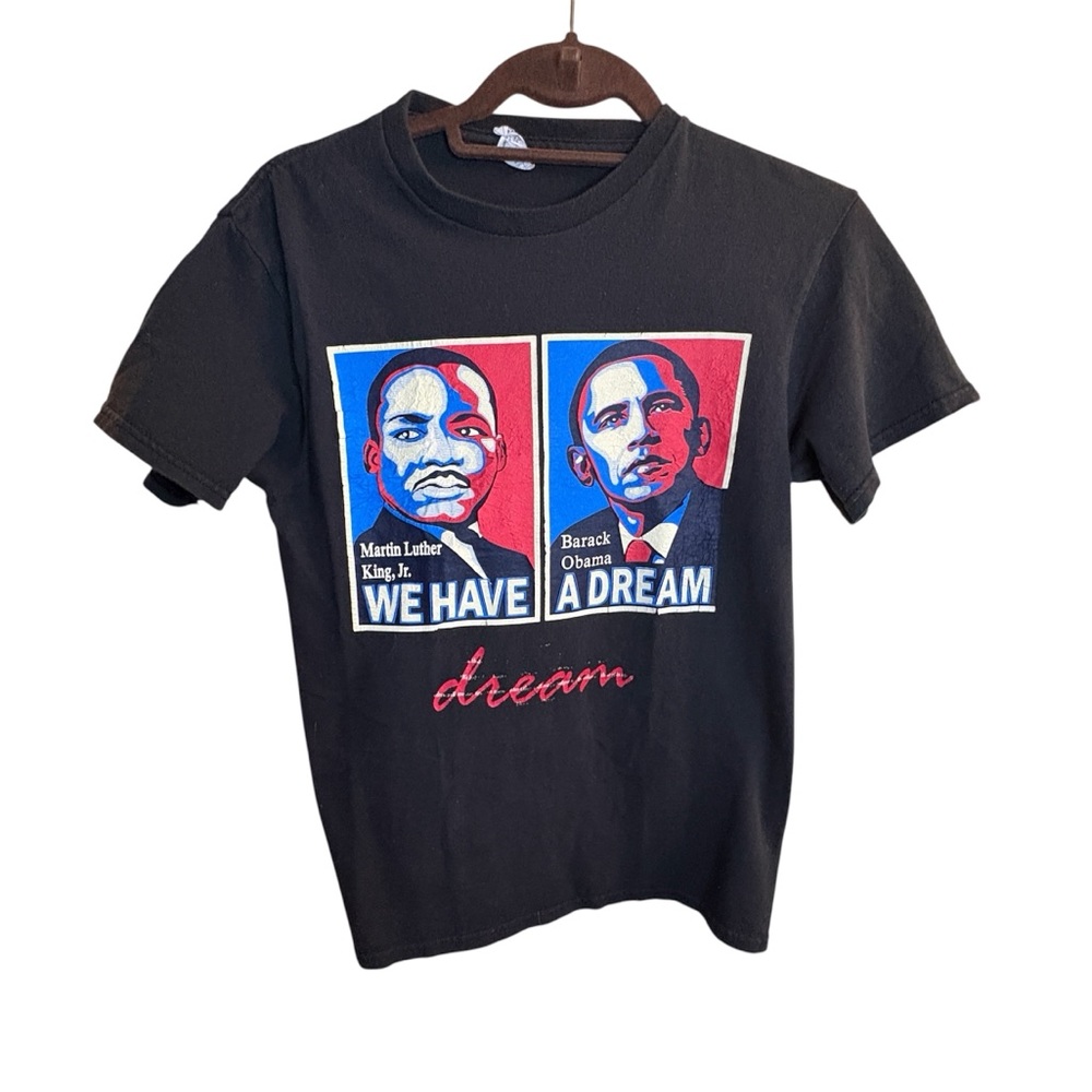 Black 'We Have A Dream' MLK & Obama Graphic Tee